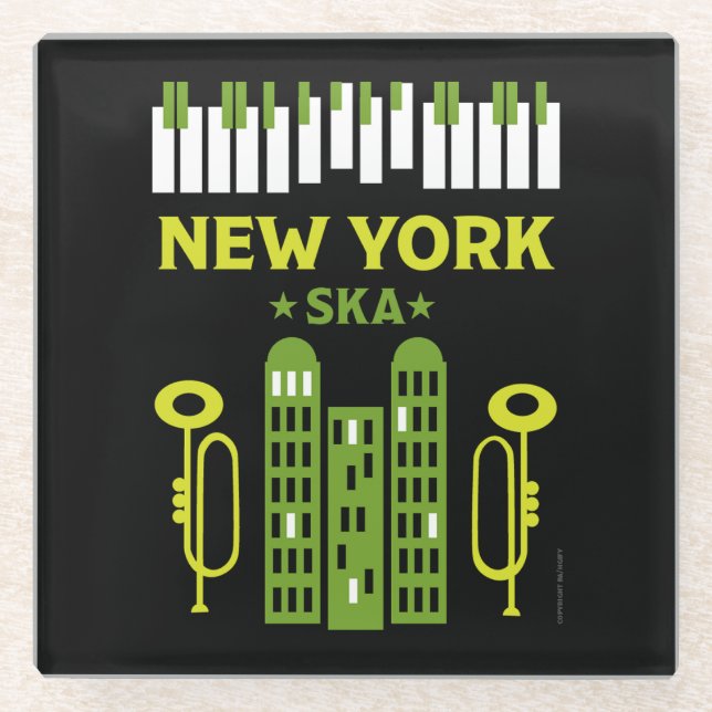 Posavasos De Vidrio Música de jazz de Ska (Anverso)