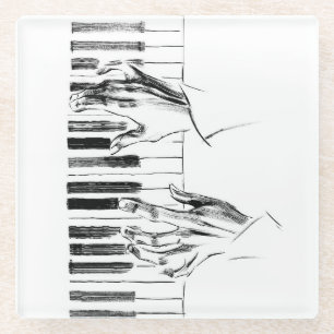 Posavasos De Vidrio Música de piano