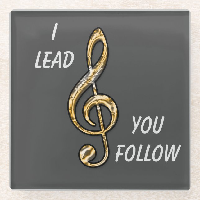 Posavasos De Vidrio Música del director de banda de orquesta Leader Go (Anverso)