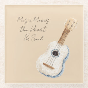 Posavasos De Vidrio Música Mueve la Guitarra del Corazón y el Alma