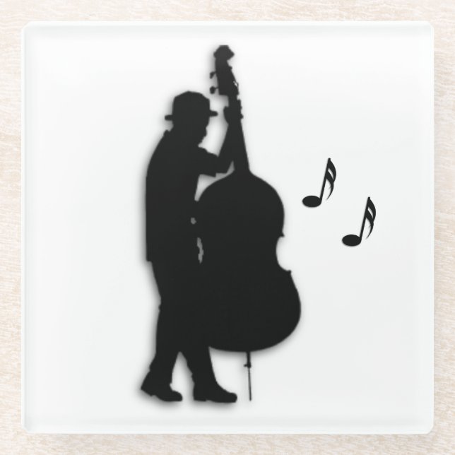 Posavasos De Vidrio Músico de Bass Player (Anverso)