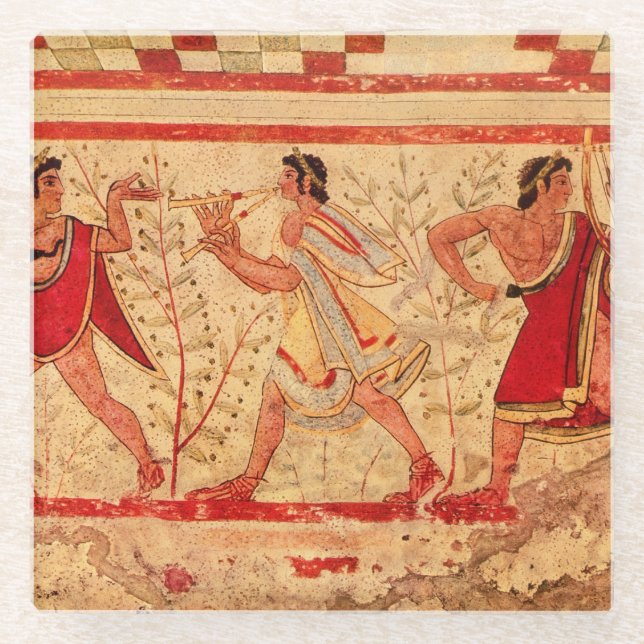Posavasos De Vidrio Músicos de Etruscan (Anverso)