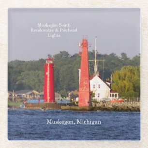 Posavasos De Vidrio Muskegon Entrance Luces de la montaña rusa de vid