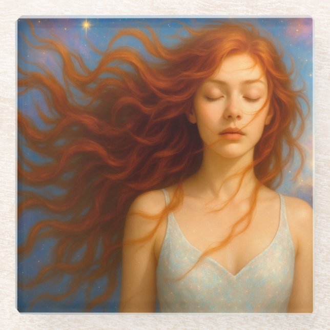 Posavasos De Vidrio Mystik Woman – Glasuntersetzer aus Glas (Anverso)