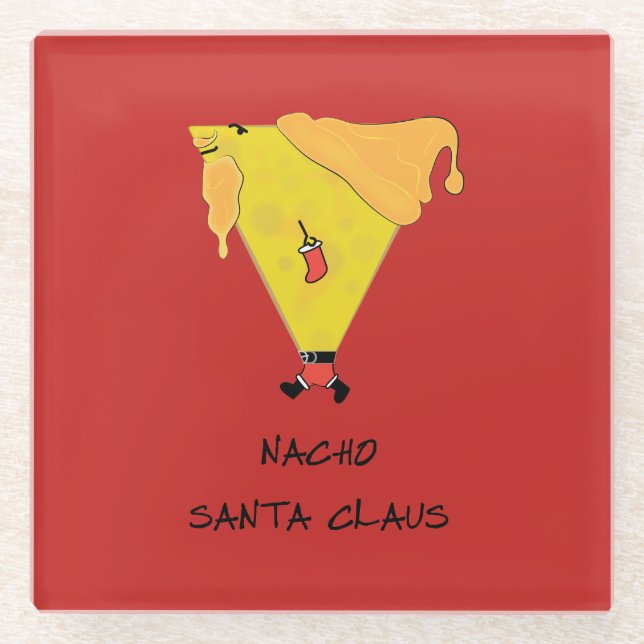 Posavasos De Vidrio Nacho Santa Claus (Anverso)
