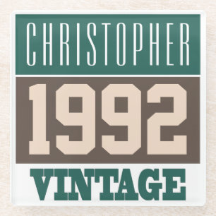 Posavasos De Vidrio Nacido en 1992 con nombre cristiano