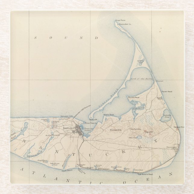 Posavasos De Vidrio Nantucket, Massachusetts (Anverso)