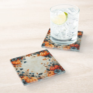 POSAVASOS DE VIDRIO NARANJA FALL AUTUMN PUMPKIN VINOS