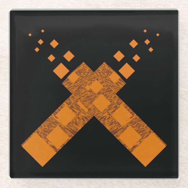 Posavasos De Vidrio Naranja negro cruza el culto al arte del fuego de  (Anverso)