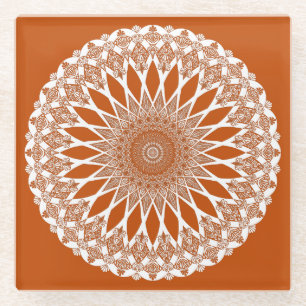 Posavasos De Vidrio Naranja Squirrel Tristyns Mandala