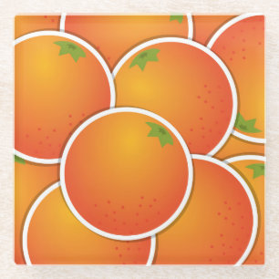Posavasos De Vidrio Naranjas graciosos