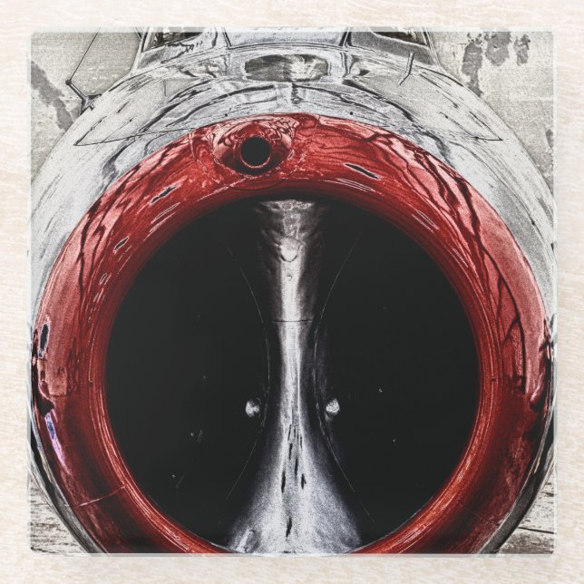 Posavasos De Vidrio Nariz del avión (Anverso)