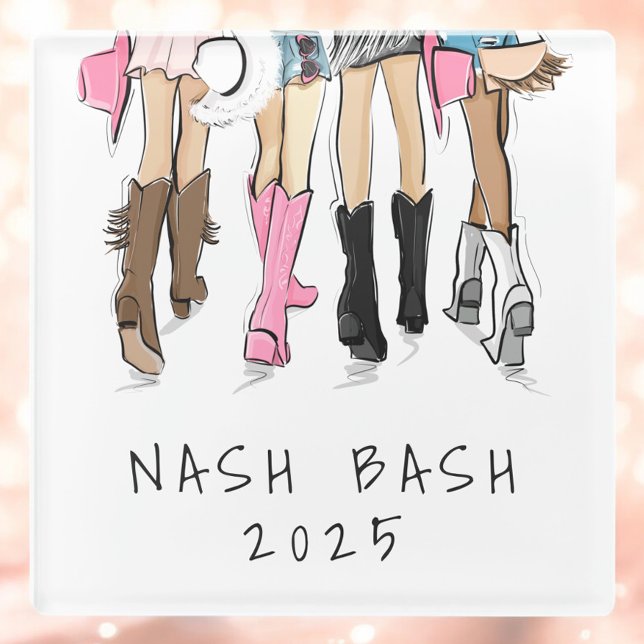 Posavasos De Vidrio Nash Bash Bachelorette Fashion Cowboy Boots (Subido por el creador)