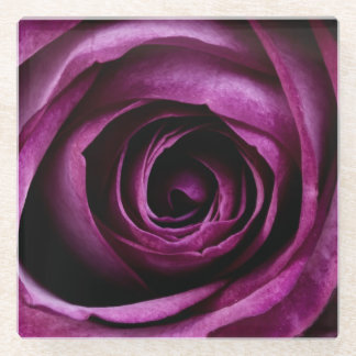 Posavasos De Vidrio Naturaleza romántica color de rosa de color morado