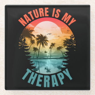 Posavasos De Vidrio Nature is my therapy summer outdoor gift