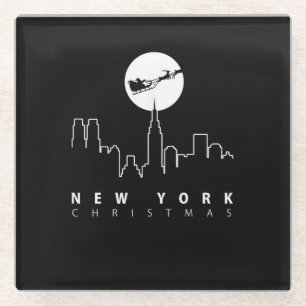 Posavasos De Vidrio Navidad en la ciudad de Nueva York