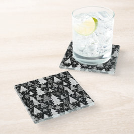 Posavasos De Vidrio Navidad Monocromática