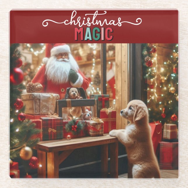 Posavasos De Vidrio Navidad y Deseos (Anverso)