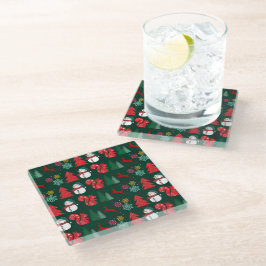 Posavasos De Vidrio Navidades animados y alegres