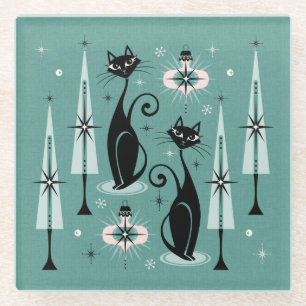Posavasos De Vidrio Navidades Atómicos de Medid Century ©studioxtine
