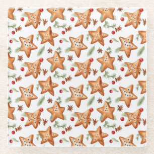 Posavasos De Vidrio Navidades Berry Cinnamon Bread Seamless Pattern