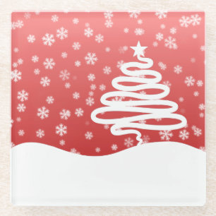 Posavasos De Vidrio Navidades blancos