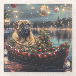 Posavasos De Vidrio Navidades Bullmastiff Voyage festivo