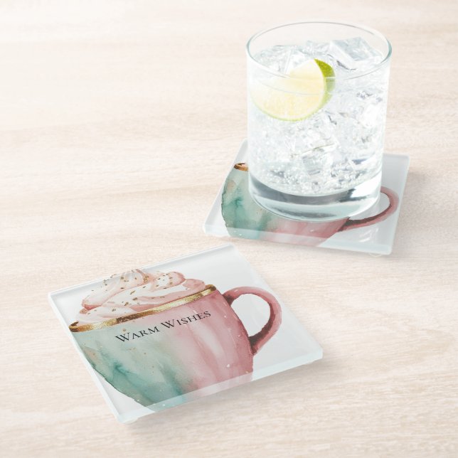 Posavasos De Vidrio Navidades Cocoa Gold Mint Pink Warm Wiers (Angular)