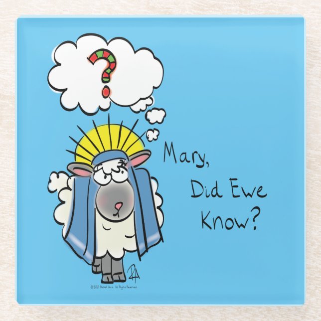 Posavasos De Vidrio Navidades cristianos graciosos Personalizado de ov (Anverso)