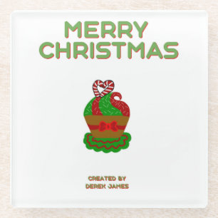 Posavasos De Vidrio Navidades Cupcake Glass Coaster