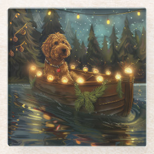 Posavasos De Vidrio Navidades de Bernedoodle