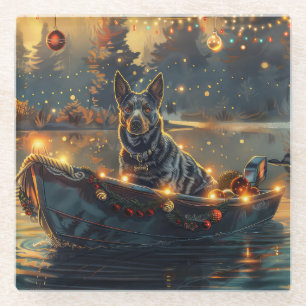 Posavasos De Vidrio Navidades de Blue Heeler