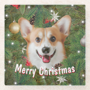 Posavasos De Vidrio Navidades de Corgi