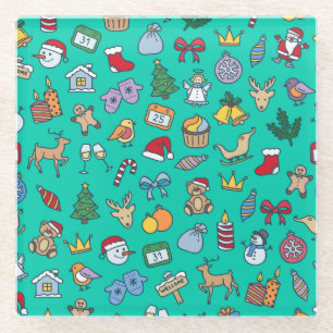 Posavasos De Vidrio Navidades De La Mano Derramada: Festividad Sin Mar