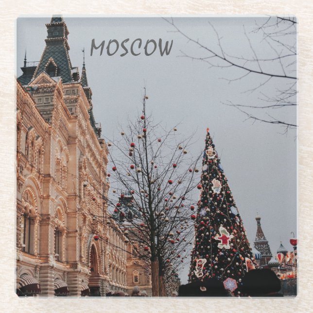 Posavasos De Vidrio Navidades de Moscú (Anverso)