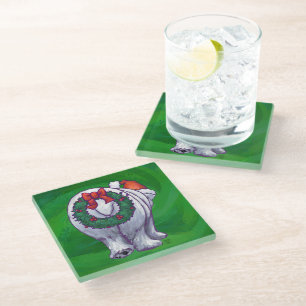 Posavasos De Vidrio Navidades De Oso Polar En Verde