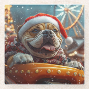 Posavasos De Vidrio Navidades de Pascua de Perro Bullmastiff