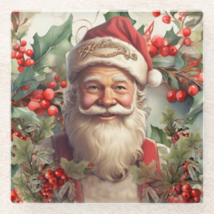 Posavasos De Vidrio Navidades de Santa Claus Saint Nicholas