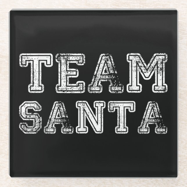 Posavasos De Vidrio Navidades de Team Santa Funny (Anverso)