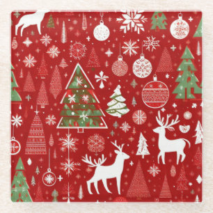 Posavasos De Vidrio Navidades decoran santa arboles de nieve con decor