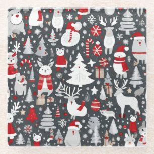 Posavasos De Vidrio Navidades decoran santa arboles de nieve con decor