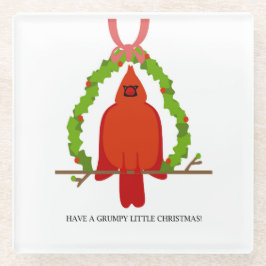 Posavasos De Vidrio Navidades del Cardenal Grumpy