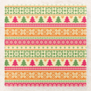 Posavasos De Vidrio Navidades del estilo de Isla Feria sin problemas