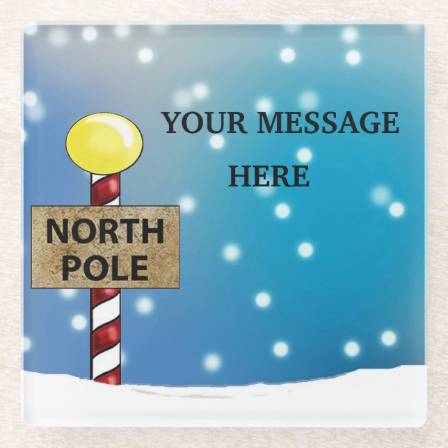 Posavasos De Vidrio Navidades del Polo Norte (Anverso)