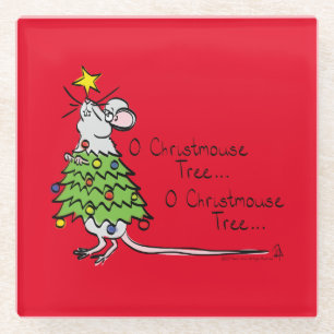 Posavasos De Vidrio Navidades divertidos adornan el Personalizado del