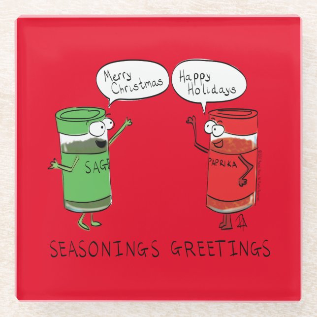 Posavasos De Vidrio Navidades divertidos Personalizado Cocinando espec (Anverso)