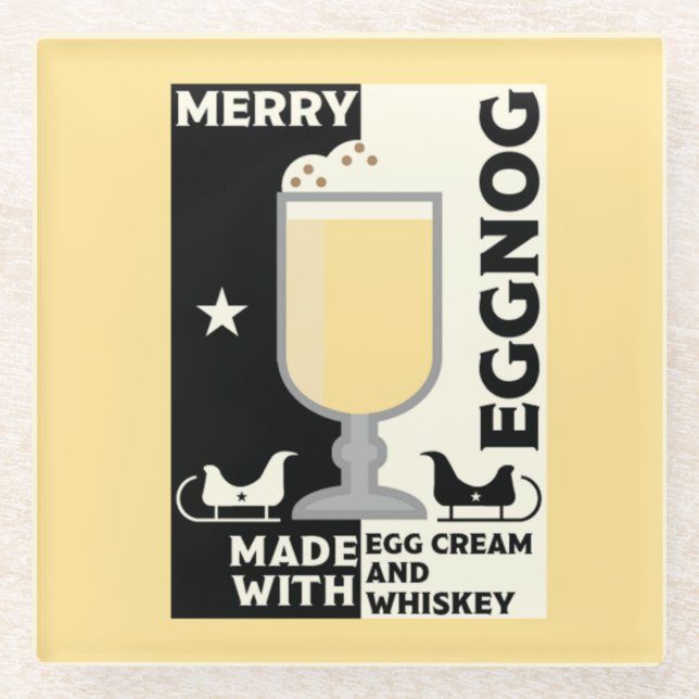 Posavasos De Vidrio Navidades Eggnog Punch (Anverso)