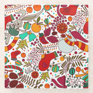 Posavasos De Vidrio Navidades festivos Elementos Diseño sin inconvenie