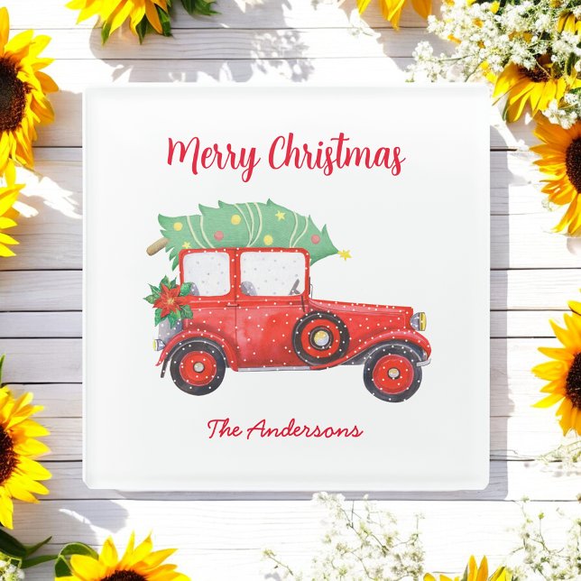 Posavasos De Vidrio Navidades Fiesta de Navidad blanca y roja (Subido por el creador)