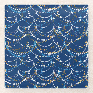 Posavasos De Vidrio Navidades garland: patrón ininterrumpido festivo